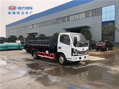 國(guó)六東風(fēng)小多利卡勾臂垃圾車(chē)可配4-6方建筑垃圾箱